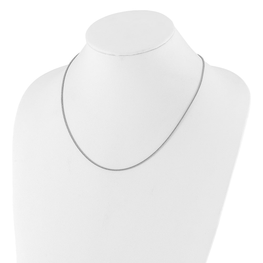 30 Inch Sterling Silver Adjustable 1.45mm D/C Square Spiga Chain Necklace