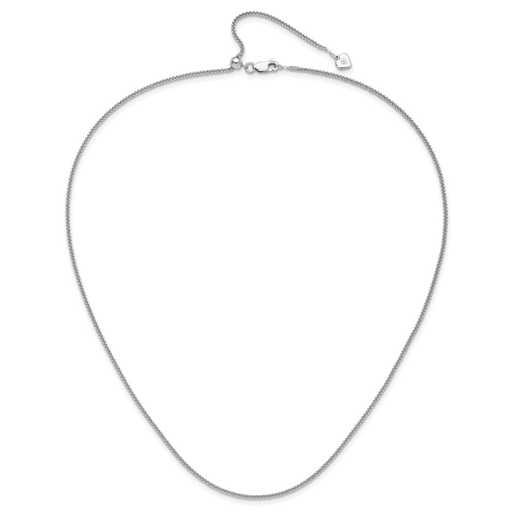 30 Inch Sterling Silver Adjustable 1.45mm D/C Square Spiga Chain Necklace