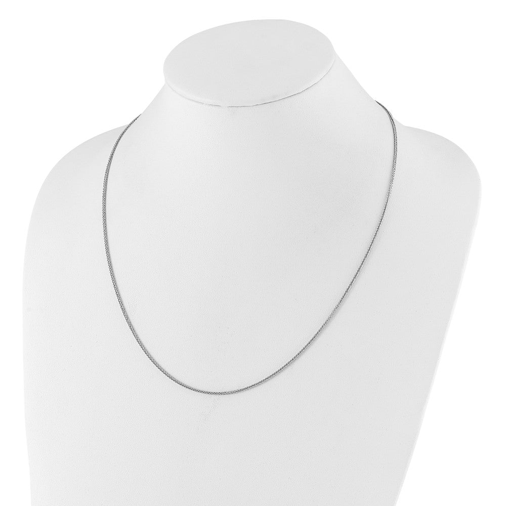 30 Inch Sterling Silver Adjustable 1.45mm D/C Square Spiga Chain Necklace