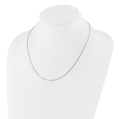 22 Inch Sterling Silver Rh Plt Adjustable 1mm D/C Square Snake Chain Necklace
