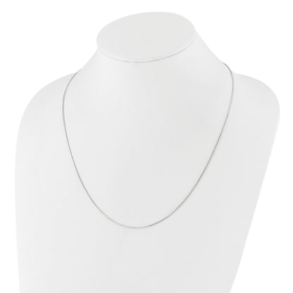 22 Inch Sterling Silver Rh Plt Adjustable 1mm D/C Square Snake Chain Necklace