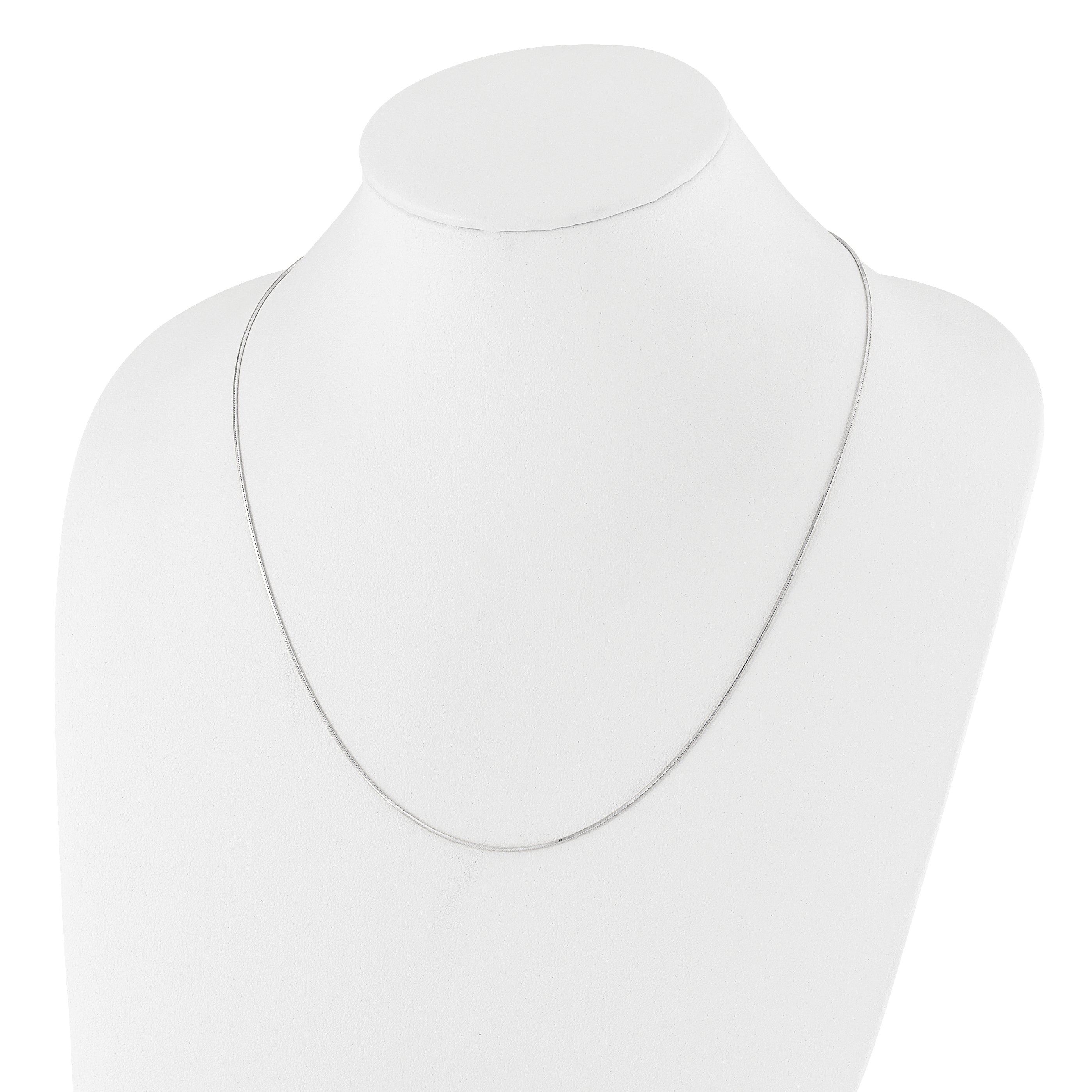 3 Inch Sterling Silver Rh Plt Adjustable 1mm D/C Square Snake Chain Necklace