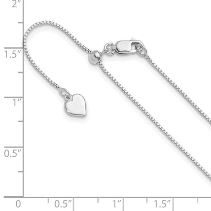 22 Inch Sterling Silver Adjustable .85mm Box Chain Necklace