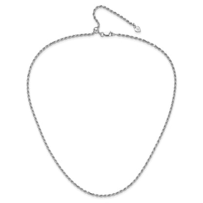 30 Inch Sterling Silver Adjustable 2.25mm D/C Rope Chain Necklace