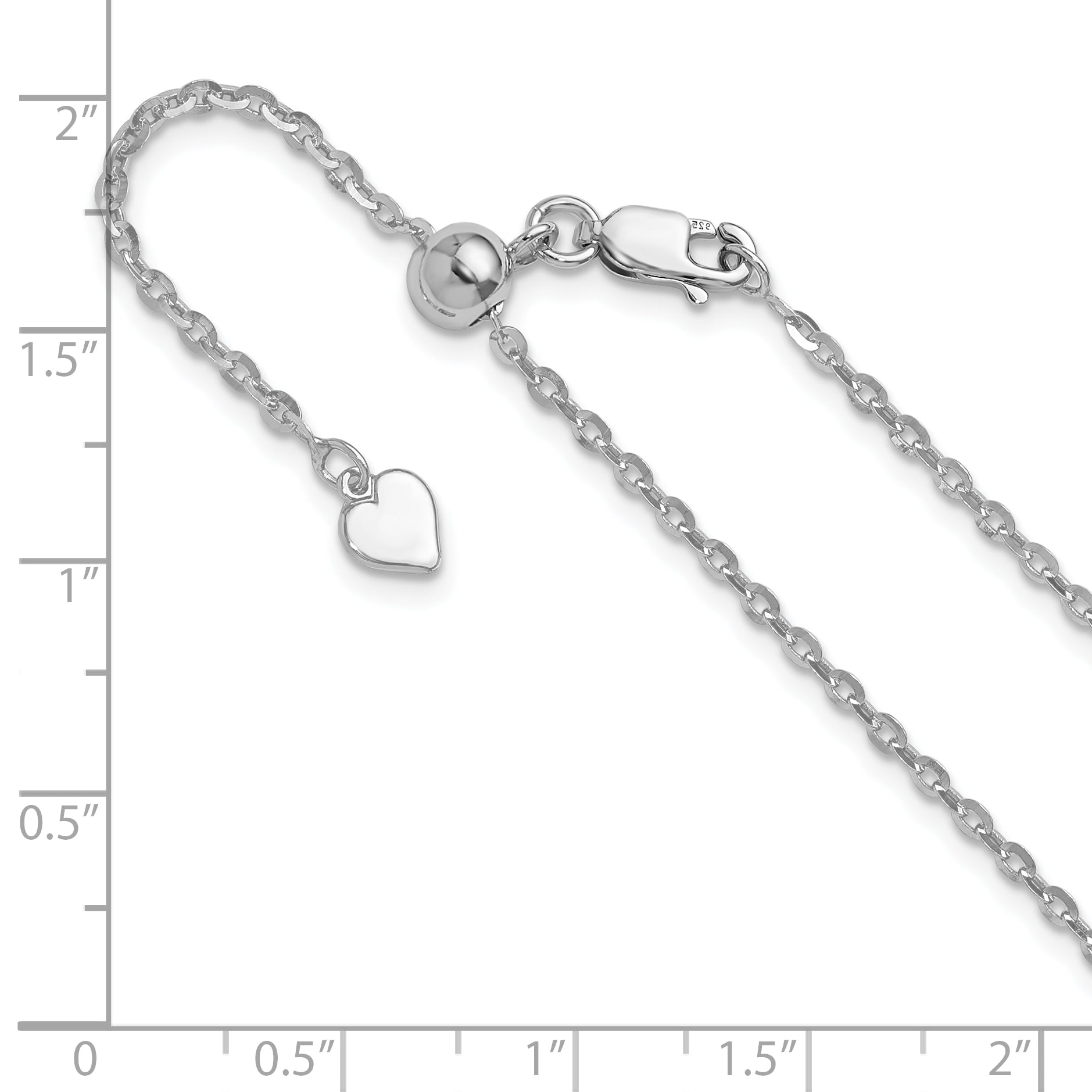 30 Inch Sterling Silver Adjustable 2mm Cable Chain Necklace