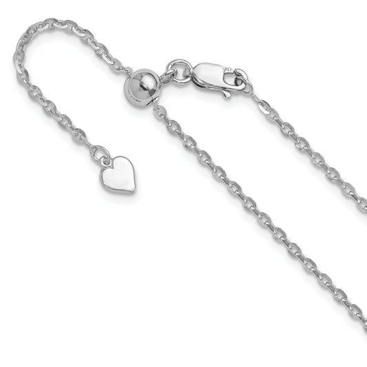 30 Inch Sterling Silver Adjustable 2mm Cable Chain Necklace