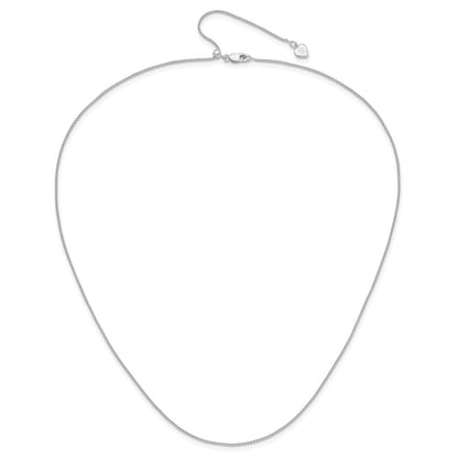 36 Inch Sterling Silver Rh Plated Adjustable 1mm Spiga Chain Necklace