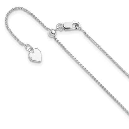 30 Inch Sterling Silver Adjustable 1mm Spiga Chain Necklace