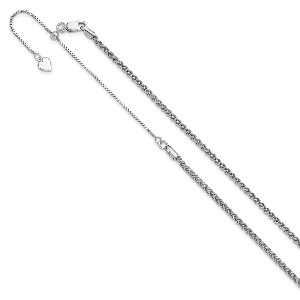 22 Inch Sterling Silver Adjustable 2.5mm Spiga Chain Necklace