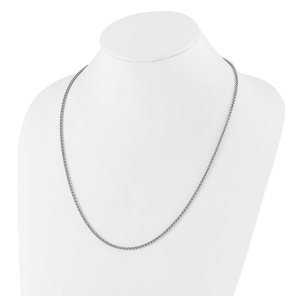 22 Inch Sterling Silver Adjustable 2.5mm Spiga Chain Necklace
