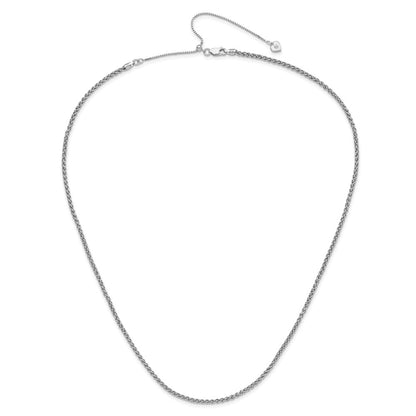 22 Inch Sterling Silver Adjustable 2.5mm Spiga Chain Necklace