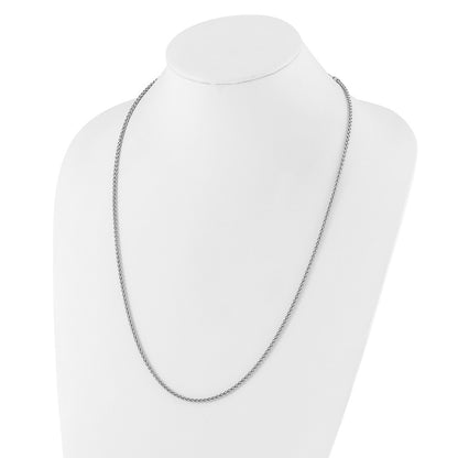 22 Inch Sterling Silver Adjustable 2.5mm Spiga Chain Necklace