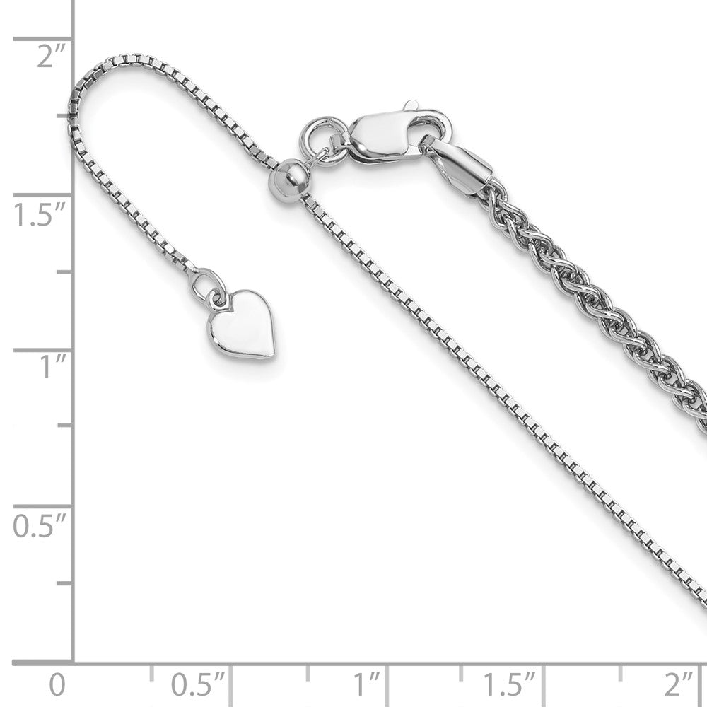 22 Inch Sterling Silver Adjustable 2.5mm Spiga Chain Necklace