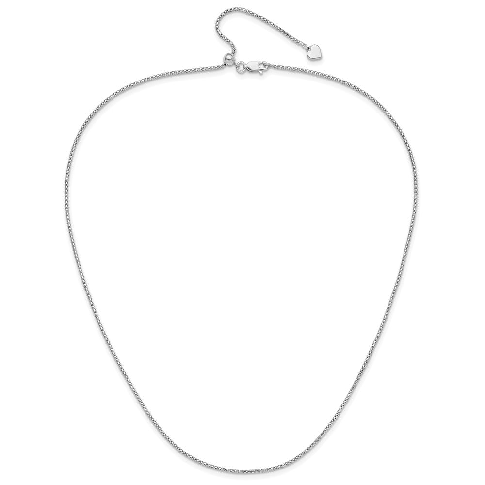 22 Inch Sterling Silver Adjustable 1.4mm Popcorn Chain Necklace