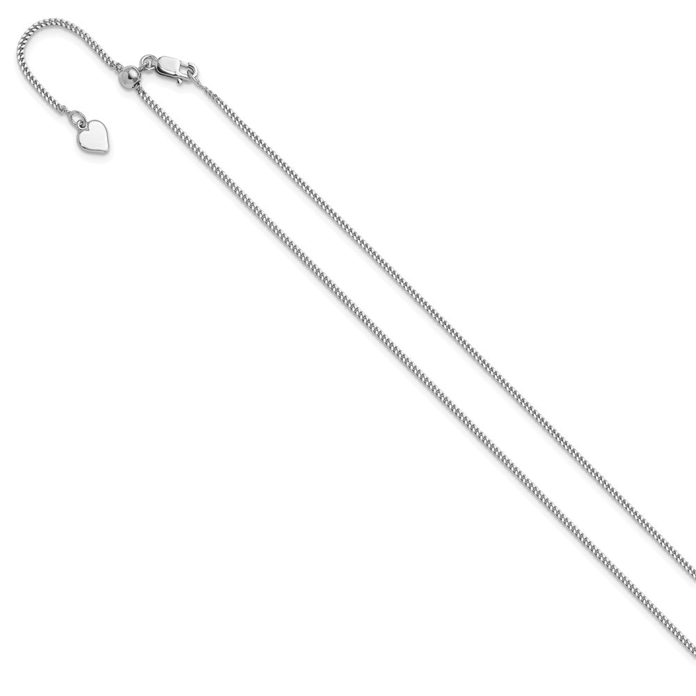 22 Inch Sterling Silver Adjustable 1.4mm Curb Chain Necklace