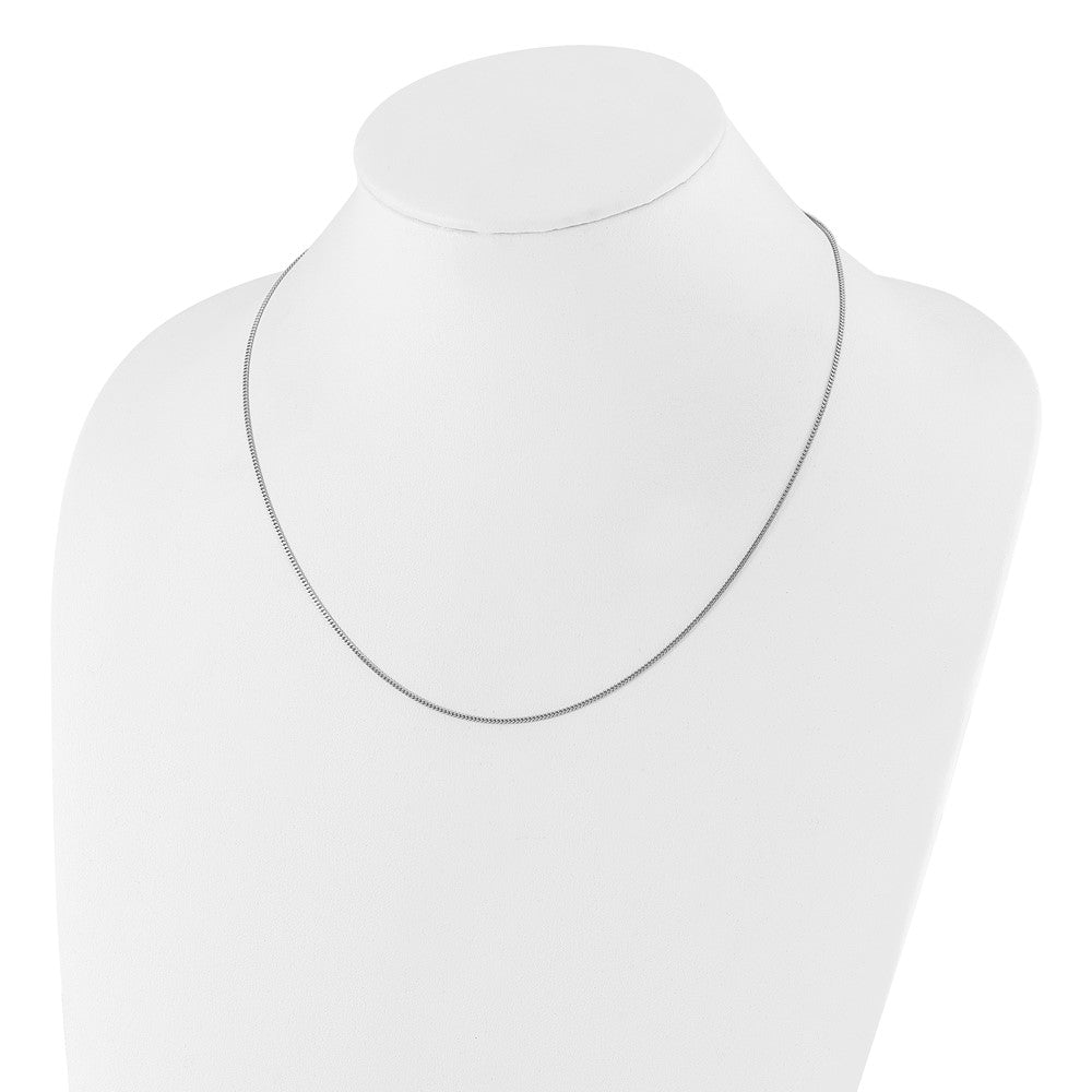 22 Inch Sterling Silver Adjustable 1.4mm Curb Chain Necklace