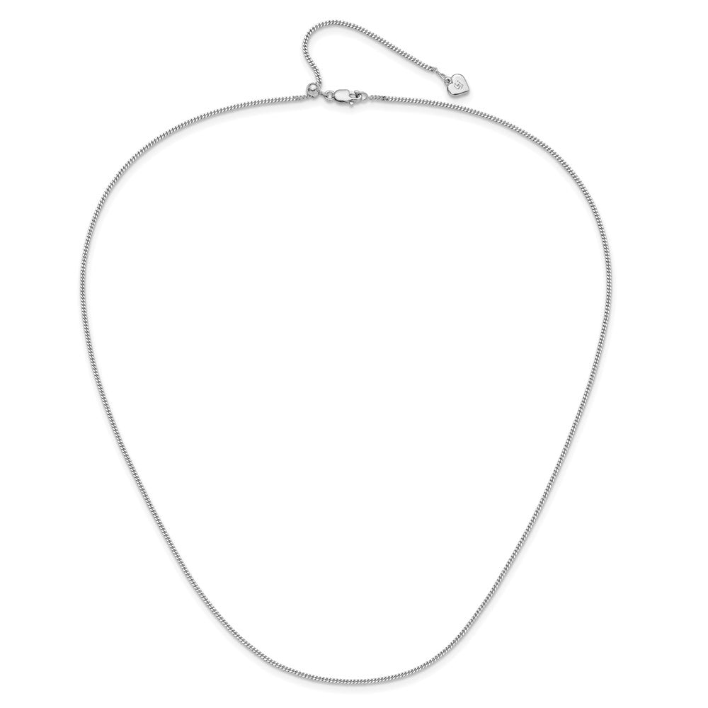 22 Inch Sterling Silver Adjustable 1.4mm Curb Chain Necklace