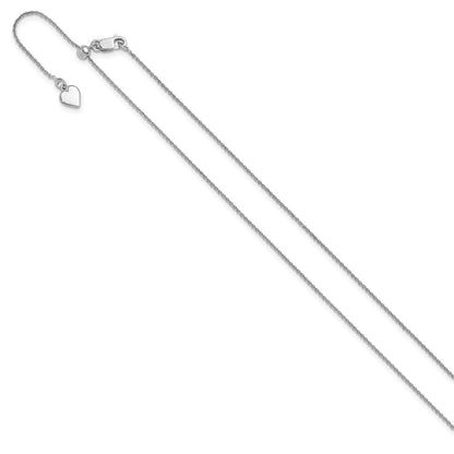 3 Inch Sterling Silver Rh Plated Adjustable .95mm Rolo Chain Necklace
