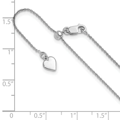 22 Inch Sterling Silver Adjustable .95mm Rolo Chain
