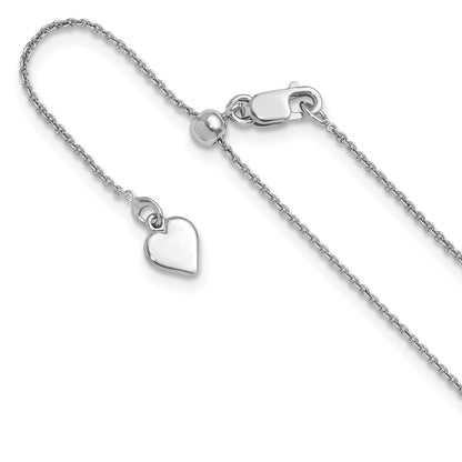 22 Inch Sterling Silver Adjustable .95mm Rolo Chain