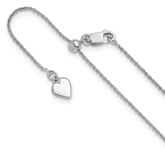 22 Inch Sterling Silver Adjustable .95mm Rolo Chain