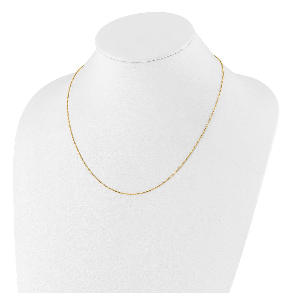 22 Inch Gold Plated Sterling Silver Adjustable .95mm Rolo Chain Necklace