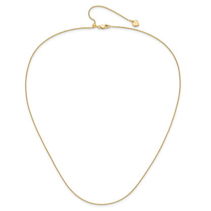 22 Inch Gold Plated Sterling Silver Adjustable .95mm Rolo Chain Necklace
