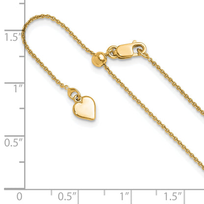 3 Inch Gold Plated Sterling Silver Adjustable .95mm Rolo Chain Necklace