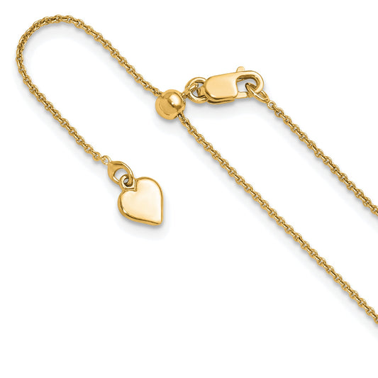 3 Inch Gold Plated Sterling Silver Adjustable .95mm Rolo Chain Necklace