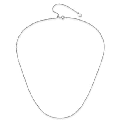 22 Inch Sterling Silver Adjustable .95mm Round Box Chain Necklace