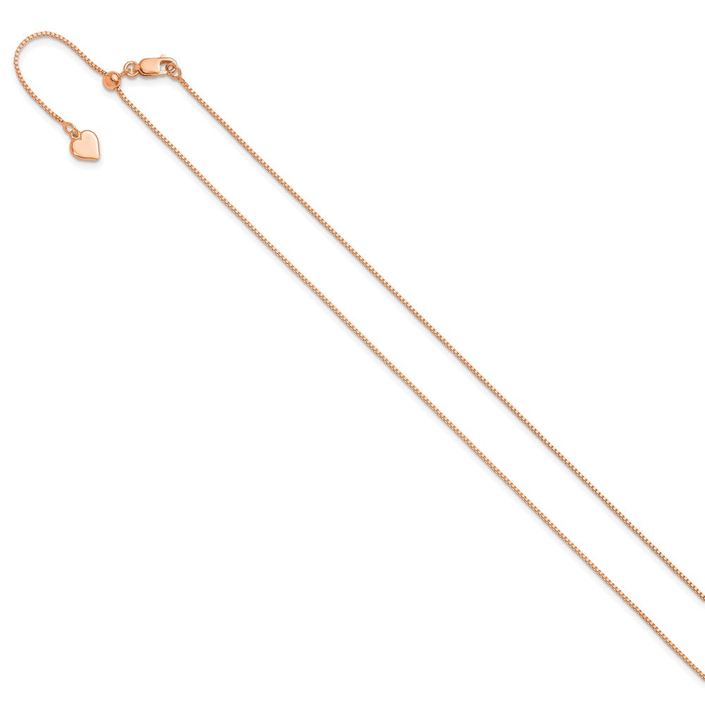 30 Inch Sterling Silver Rose Gold-Plated Adjustable .85mm Box Chain Necklace