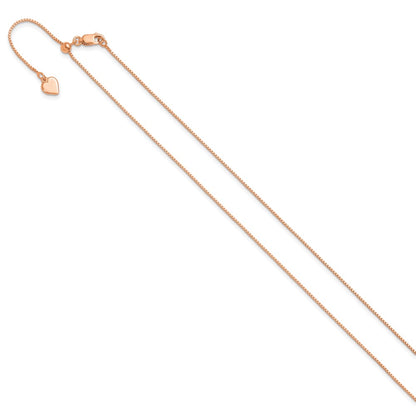 30 Inch Sterling Silver Rose Gold-Plated Adjustable .85mm Box Chain Necklace
