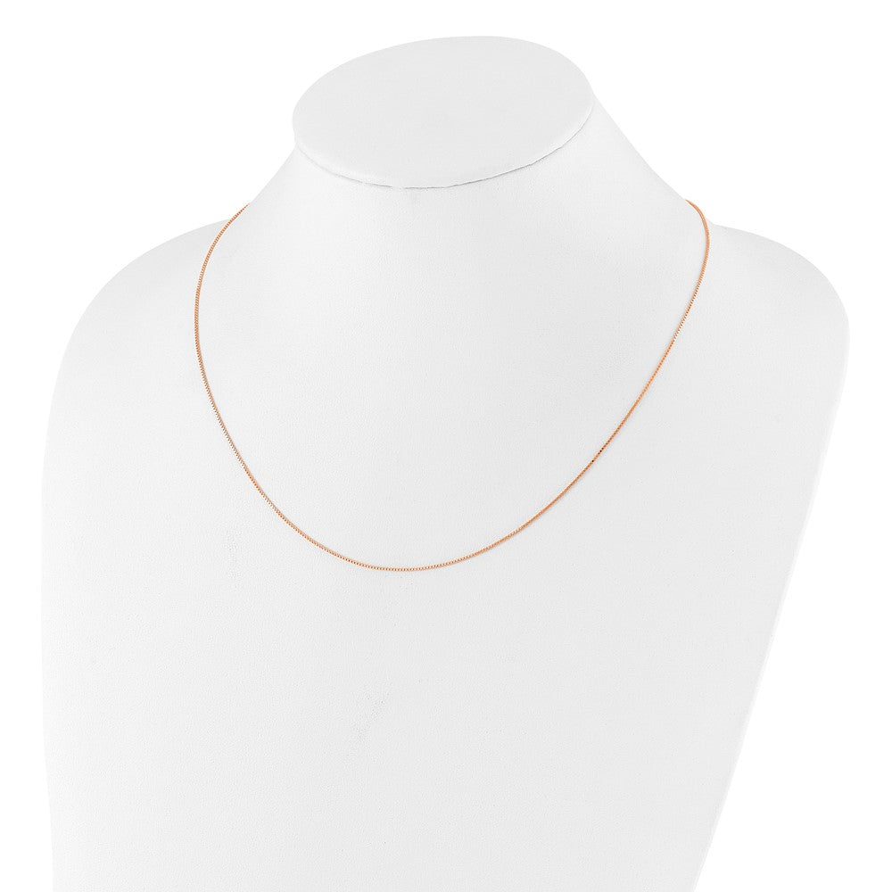 30 Inch Sterling Silver Rose Gold-Plated Adjustable .85mm Box Chain Necklace