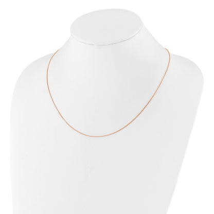 22 Inch Sterling Silver Rose Gold-Plated Adjustable .85mm Box Chain Necklace