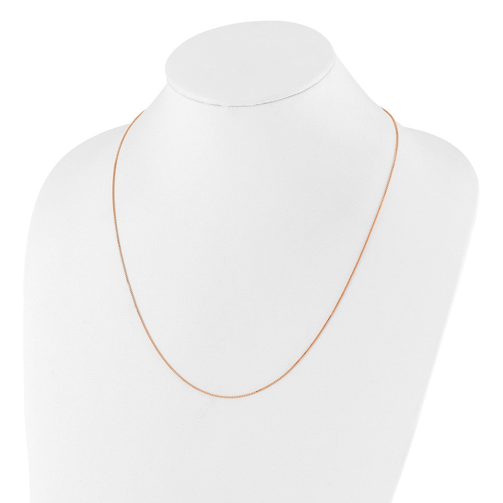 30 Inch Sterling Silver Rose Gold-Plated Adjustable .85mm Box Chain Necklace