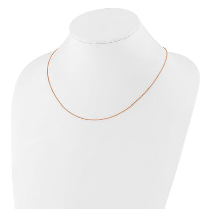 22 Inch Sterling Silver Rose Gold-Plated Adjustable .95mm Box Chain Necklace