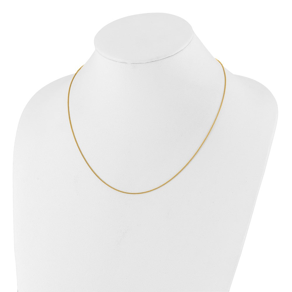 22 Inch Sterling Silver Gold-Plated Adjustable 1mm Spiga Chain Necklace