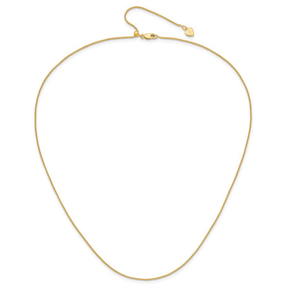 22 Inch Sterling Silver Gold-Plated Adjustable 1mm Spiga Chain Necklace