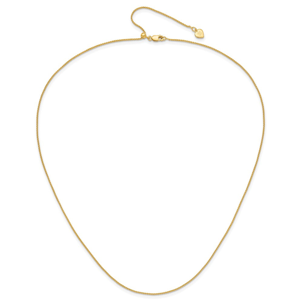 3 Inch Gold Plated Sterling Silver Adjustable 1mm Spiga Chain Necklace
