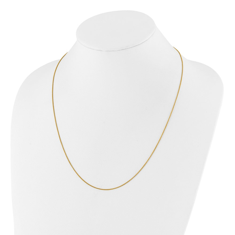 22 Inch Sterling Silver Gold-Plated Adjustable 1mm Spiga Chain Necklace