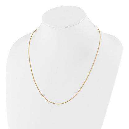 22 Inch Sterling Silver Gold-Plated Adjustable 1mm Spiga Chain Necklace