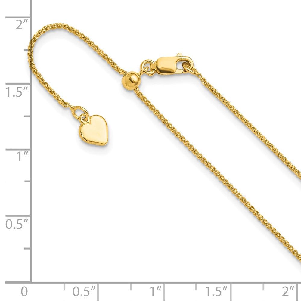 3 Inch Gold Plated Sterling Silver Adjustable 1mm Spiga Chain Necklace