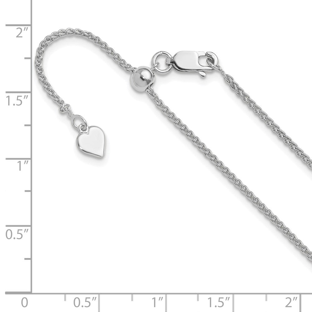 30 Inch Sterling Silver Adjustable 1.5mm Spiga Chain Necklace