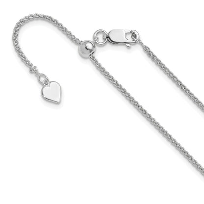 22 Inch Sterling Silver Adjustable 1.5mm Spiga Chain Necklace