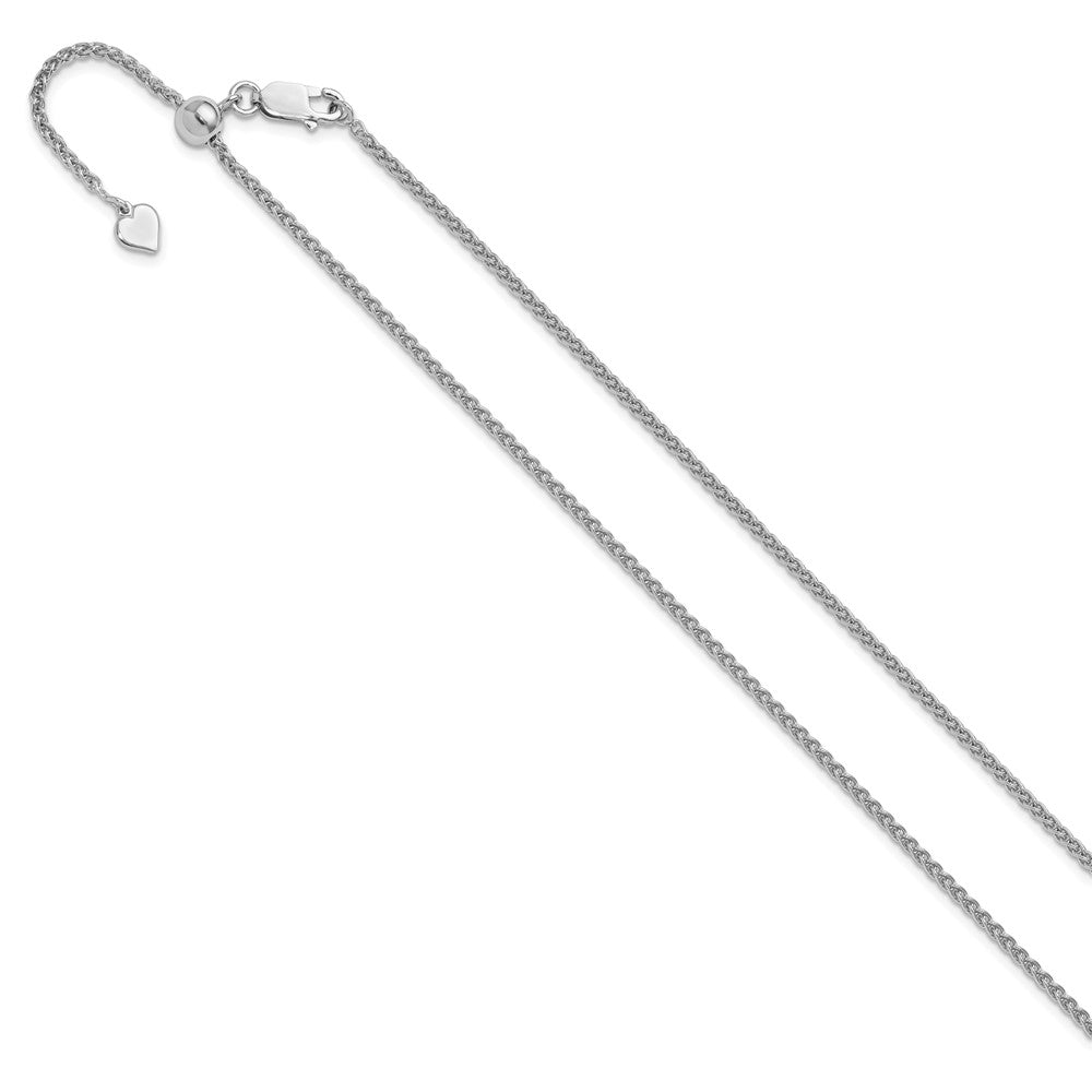 22 Inch Sterling Silver Adjustable 1.9mm Spiga Chain Necklace