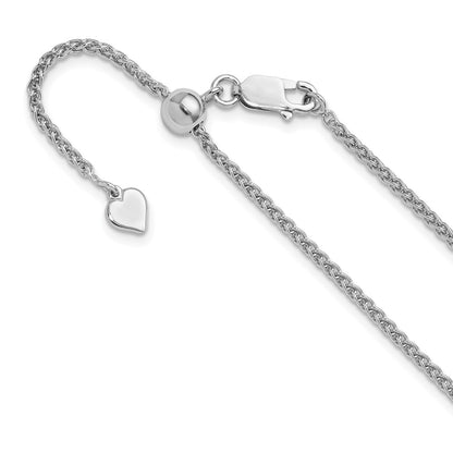30 Inch Sterling Silver Adjustable 1.9mm Spiga Chain Necklace