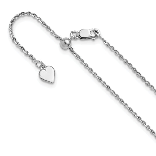 22 Inch Sterling Silver Adjustable 1.75mm Cable Chain Necklace