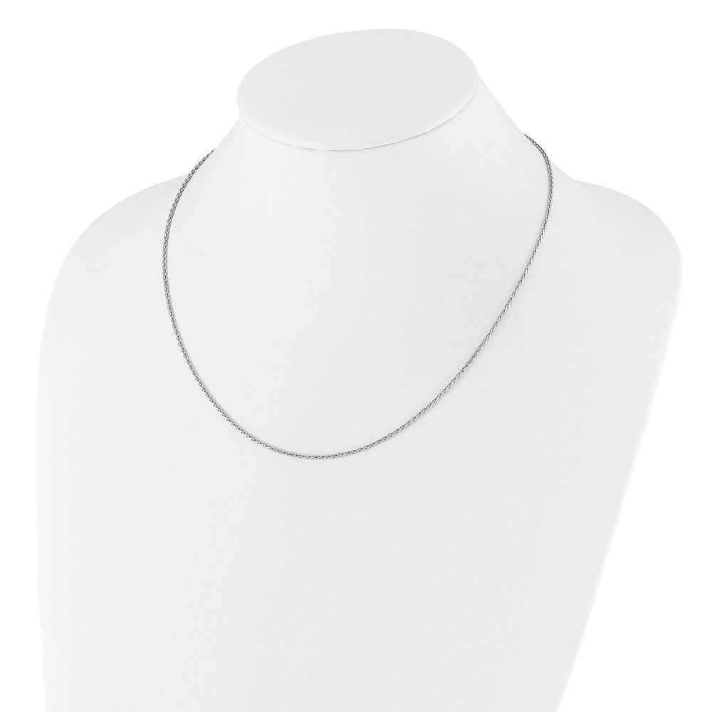 22 Inch Sterling Silver Adjustable 1.5mm D/C Spiga Chain Necklace