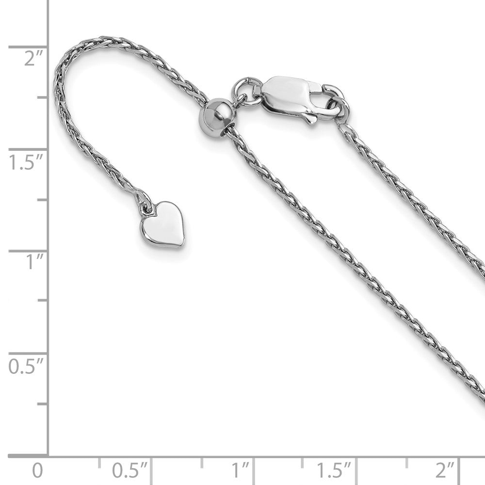 22 Inch Sterling Silver Adjustable 1.5mm D/C Spiga Chain Necklace