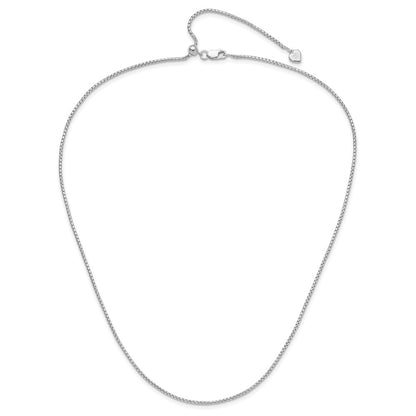 22 Inch Sterling Silver Adjustable 1.5mm Round Box Chain Necklace